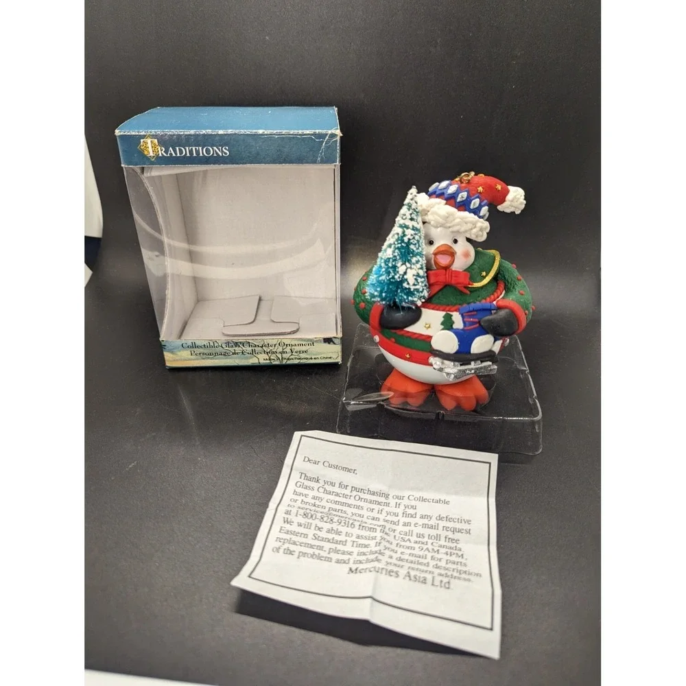 Christmas‎ Traditions Collectible Holiday Ornaments Round Penguin In Box